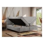 Łóżko kontynentalne GRIMALDI 120x200 - H4 - jasnoszary, welwet