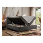 Łóżko kontynentalne GRIMALDI 160x200 - H3 - ciemnoszary, welwet