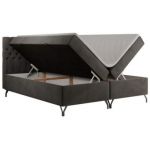 Łóżko kontynentalne GRIMALDI 160x200 - H3 - ciemnoszary, welwet