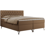 Łóżko kontynentalne GRIMALDI 180x200 - H4 - brązowy, ekoskóra