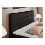 Łóżko kontynentalne CENTOS 180x200 - H3 - czarny, ekoskóra