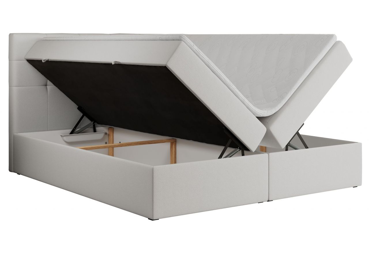 Łóżko kontynentalne CENTOS 120x200 - H3 - biały, ekoskóra