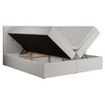 Łóżko kontynentalne CENTOS 160x200 - H3 - biały, ekoskóra