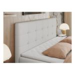 Łóżko kontynentalne CENTOS 200x200 - H3 - biały, ekoskóra