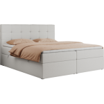 Łóżko kontynentalne CENTOS 160x200 - H4 - biały, ekoskóra