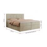 Łóżko kontynentalne CENTOS 120x200 - H3 - beżowy, welwet