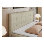 Łóżko kontynentalne CENTOS 200x200 - H3 - beżowy, welwet