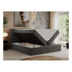 Łóżko kontynentalne CENTOS 180x200 - H3 - ciemnoszary, welwet