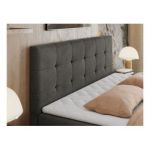 Łóżko kontynentalne CENTOS 180x200 - H3 - ciemnoszary, welwet