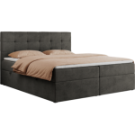 Łóżko kontynentalne CENTOS 140x200 - H4 - ciemnoszary, welwet