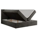 Łóżko kontynentalne CENTOS 140x200 - H4 - ciemnoszary, welwet