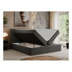 Łóżko kontynentalne CENTOS 120x200 - H3 - ciemnoszary, ekoskóra