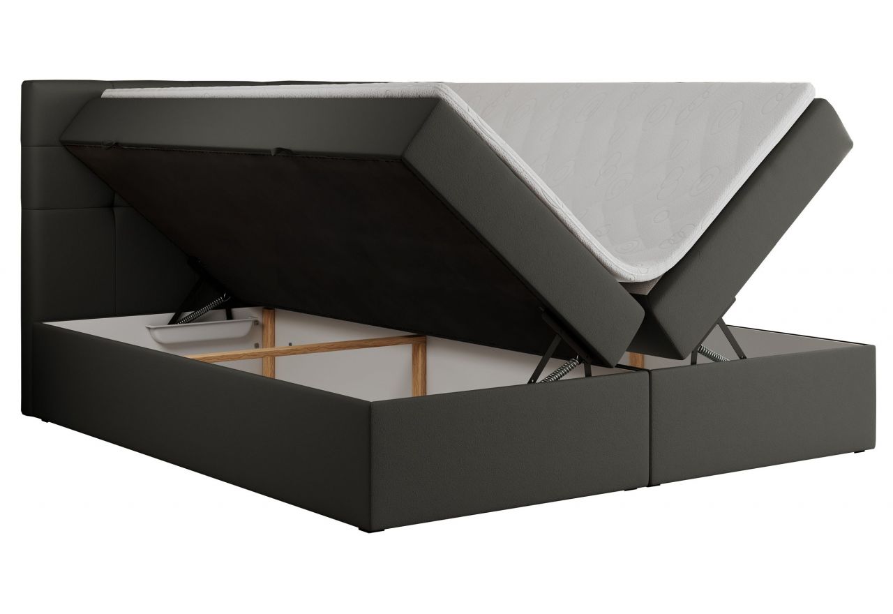 Łóżko kontynentalne CENTOS 160x200 - H3 - ciemnoszary, ekoskóra