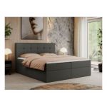 Łóżko kontynentalne CENTOS 180x200 - H3 - ciemnoszary, ekoskóra