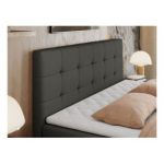 Łóżko kontynentalne CENTOS 180x200 - H4 - ciemnoszary, ekoskóra