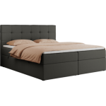 Łóżko kontynentalne CENTOS 200x200 - H4 - ciemnoszary, ekoskóra