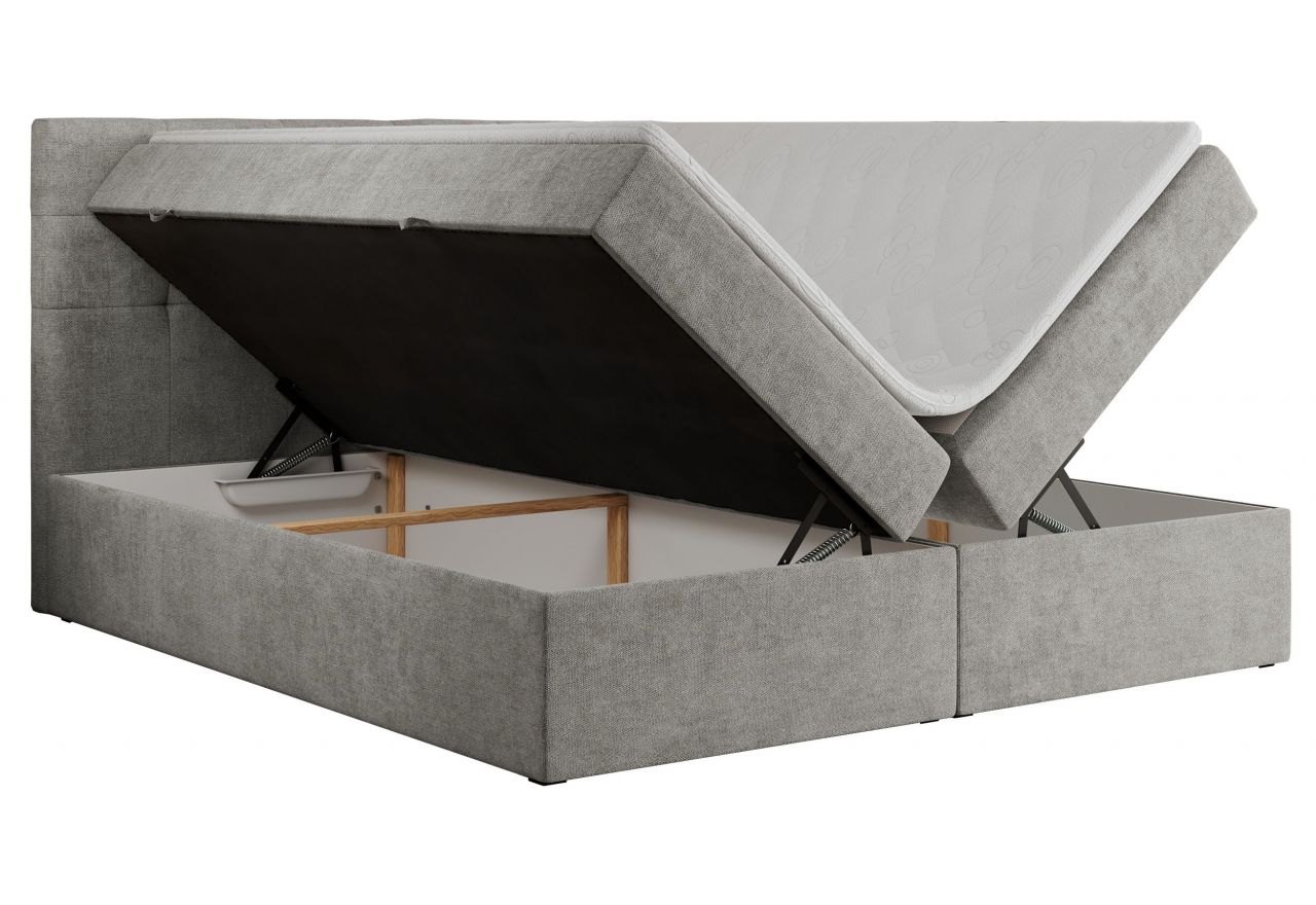 Łóżko kontynentalne CENTOS 120x200 - H3 - jasnoszary, struktura