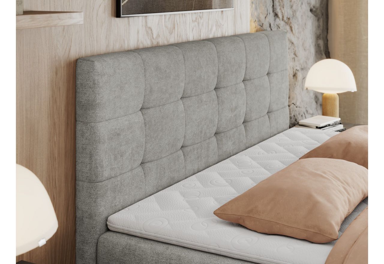 Łóżko kontynentalne CENTOS 140x200 - H3 - jasnoszary, struktura