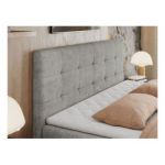 Łóżko kontynentalne CENTOS 160x200 - H3 - jasnoszary, struktura