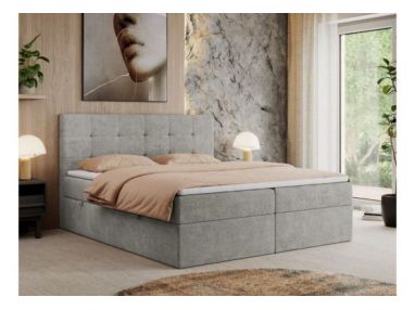 Łóżko kontynentalne CENTOS 120x200 - H4 - jasnoszary, struktura