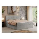 Łóżko kontynentalne CENTOS 140x200 - H4 - jasnoszary, struktura