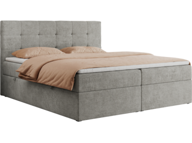 Łóżko kontynentalne CENTOS 180x200 - H4 - jasnoszary, struktura