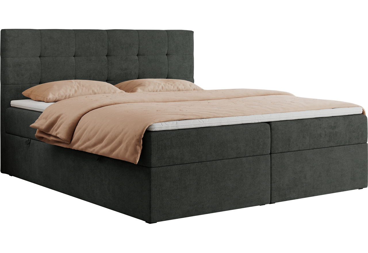 Łóżko kontynentalne CENTOS 160x200 - H4 - ciemnoszary, struktura