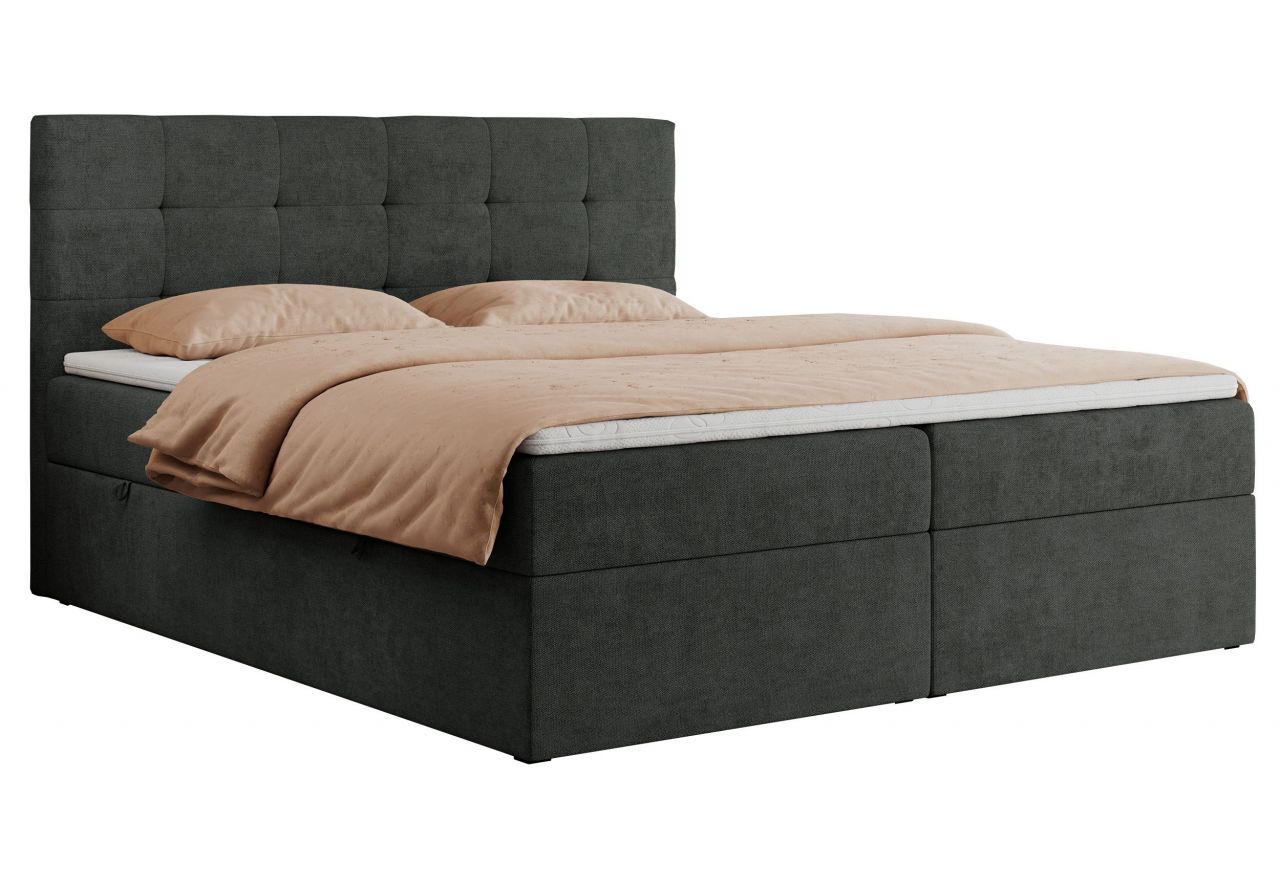 Łóżko kontynentalne CENTOS 160x200 - H4 - ciemnoszary, struktura