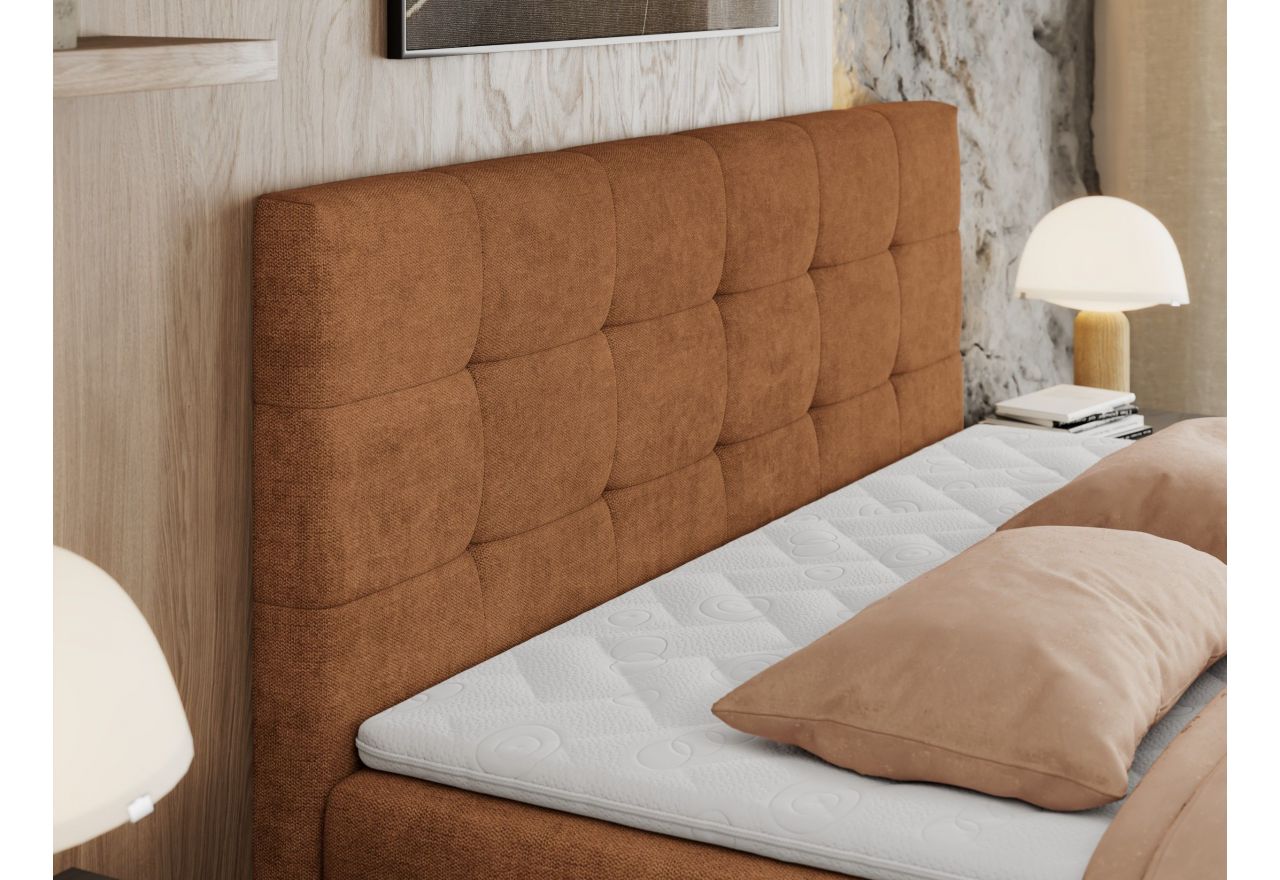 Łóżko kontynentalne CENTOS 120x200 - H4 - pomarańczowy, struktura