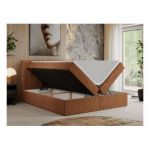 Łóżko kontynentalne CENTOS 140x200 - H4 - pomarańczowy, struktura