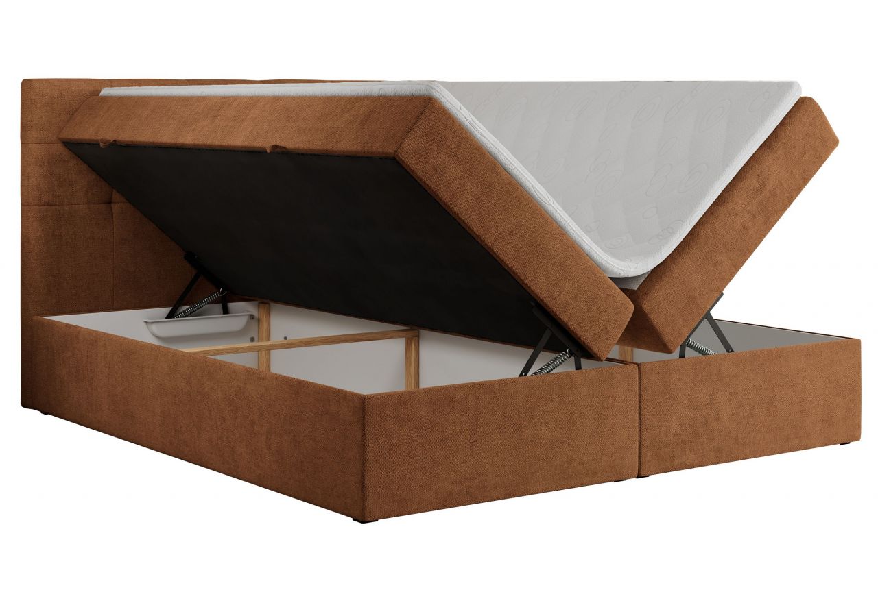 Łóżko kontynentalne CENTOS 140x200 - H4 - pomarańczowy, struktura