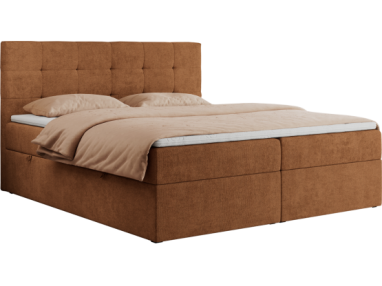 Łóżko kontynentalne CENTOS 160x200 - H4 - pomarańczowy, struktura