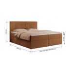 Łóżko kontynentalne CENTOS 160x200 - H4 - pomarańczowy, struktura