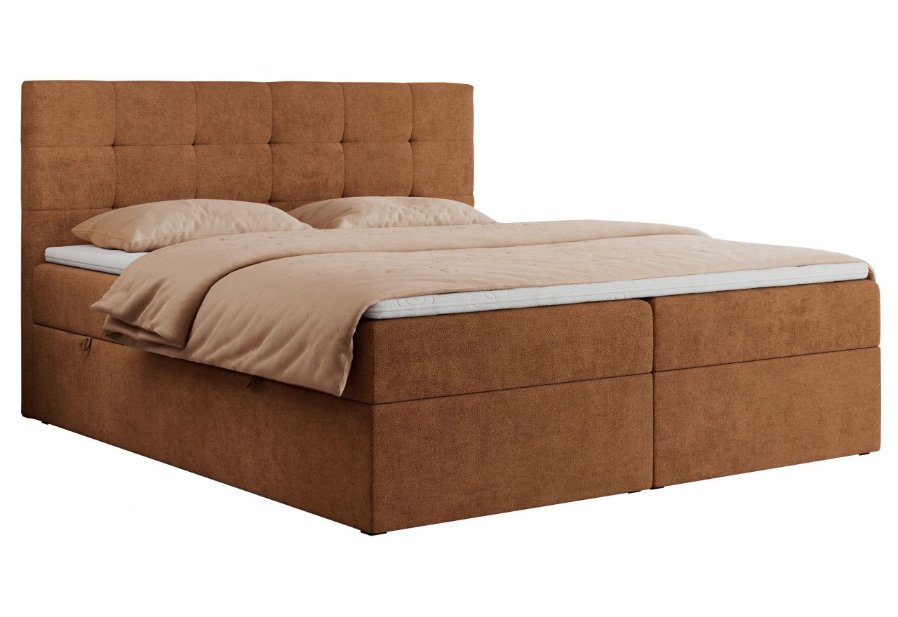 Łóżko kontynentalne CENTOS 160x200 - H4 - pomarańczowy, struktura