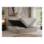 Łóżko kontynentalne CENTOS 200x200 - H4 - beżowy, struktura