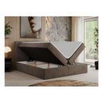 Łóżko kontynentalne CENTOS 140x200 - H3 - brązowy, welwet