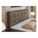 Łóżko kontynentalne CENTOS 120x200 - H4 - brązowy, welwet