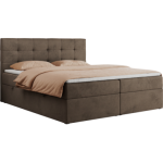 Łóżko kontynentalne CENTOS 200x200 - H4 - brązowy, welwet