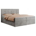 Łóżko kontynentalne CENTOS 160x200 - H3 - jasnoszary, welwet