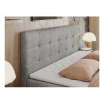 Łóżko kontynentalne CENTOS 180x200 - H3 - jasnoszary, welwet