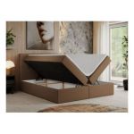 Łóżko kontynentalne CENTOS 160x200 - H3 - brązowy, ekoskóra