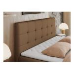 Łóżko kontynentalne CENTOS 160x200 - H3 - brązowy, ekoskóra