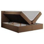 Łóżko kontynentalne CENTOS 160x200 - H3 - brązowy, ekoskóra