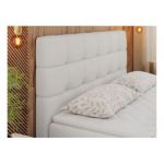 Łóżko kontynentalne ERNI 140x200 - H3 - biały, ekoskóra