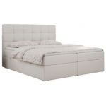 Łóżko kontynentalne ERNI 200x200 - H3 - biały, ekoskóra