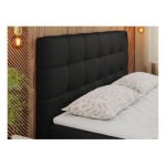 Łóżko kontynentalne ERNI 200x200 - H3 - czarny, ekoskóra