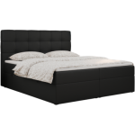 Łóżko kontynentalne ERNI 120x200 - H4 - czarny, ekoskóra