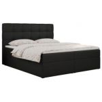 Łóżko kontynentalne ERNI 120x200 - H4 - czarny, ekoskóra