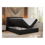 Łóżko kontynentalne ERNI 140x200 - H4 - czarny, ekoskóra