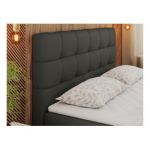 Łóżko kontynentalne ERNI 160x200 - H3 - ciemnoszary, ekoskóra